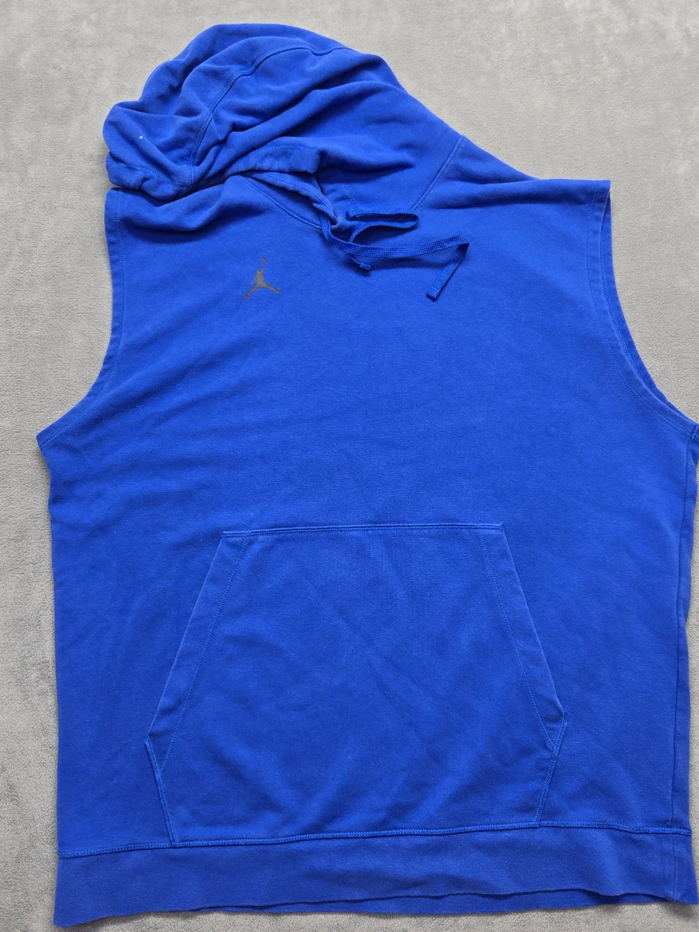 Nike Air Jordan Sleeveless Hoodie Men XL Blue Training Sweatshirt Hooded Dri-Fit